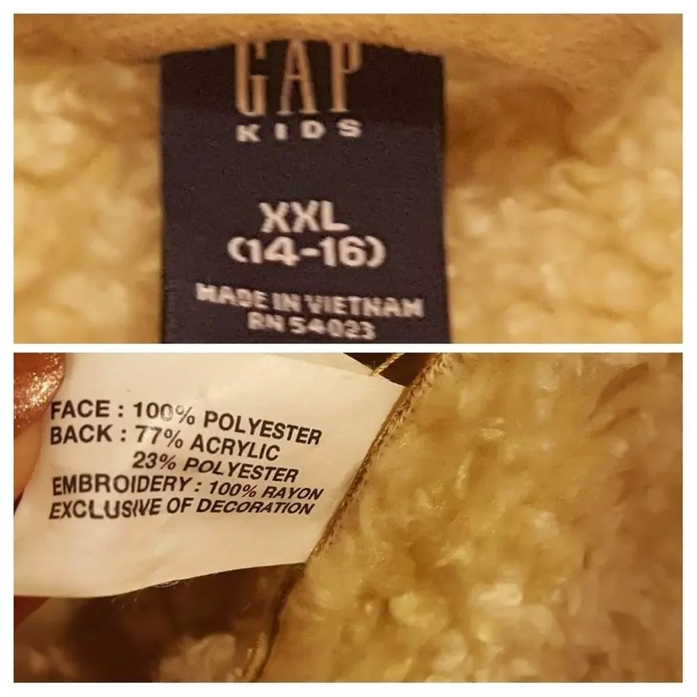 GAP GIRLS FAUX SUEDE BEIGE COAT GIRLS XXL 14-16